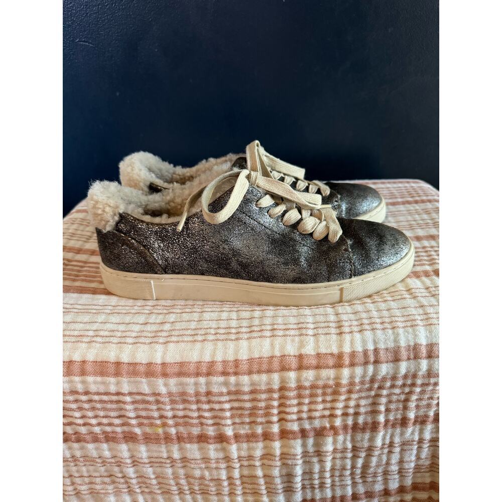Frye Metallic Ivy Low Lace Shearling Sneaker size 7.5 - Picture 3 of 10